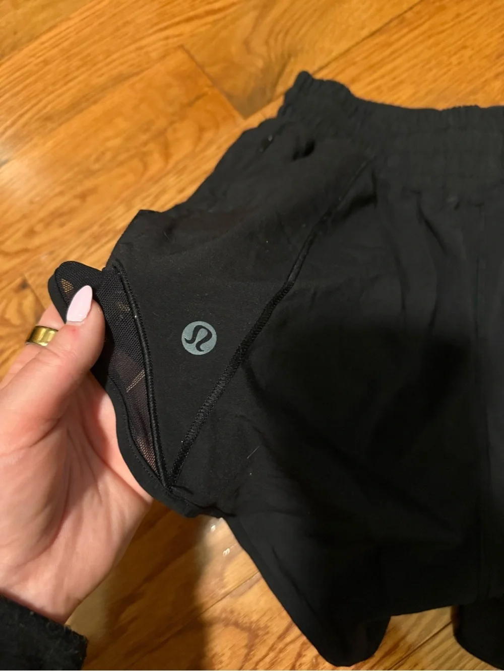 lululemon athletica Black Women's Athletic Shorts with Reflective Trim